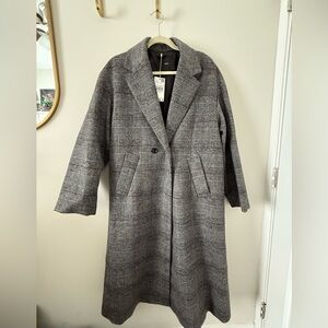 Women's Gray Plaid Coat
